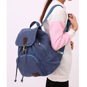 Canvas Backpack for Women Girls Vintage Drawstring Backpack School Travel Rucksack