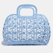 Handbag for Bathroom Pink Collapsible Plastic Storage Bath Basket