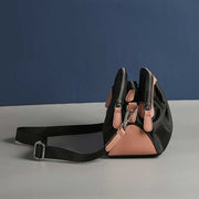 Triple Zip Crossbody Bag for Women Fashion Hobo Purse Shoulder Bag
