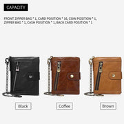 RFID Anti-theft Classic Wallet With Chain