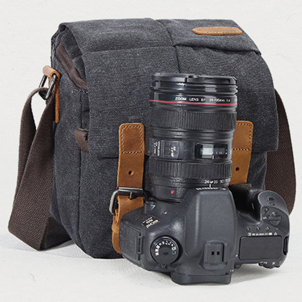 Unisex Waterproof Canvas DSLR/SLR Bag Case Small Compact Camera Shoulder Bag