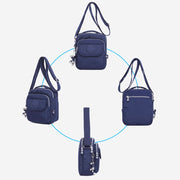 Triple Zip Waterproof Small Casual Crossbody Bag