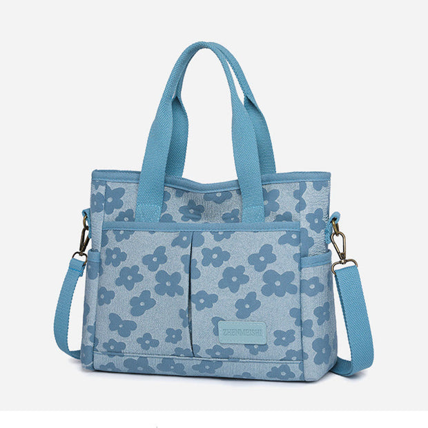 Floral Cute Printing For Commuting Large Simple Canvas Crossbody Purse