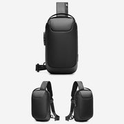 Anti Theft Casual Sling Bag Waterproof Chest Bag with USB Charging