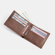 Slim Engraved Leather Wallet Bifold Front Pocket Wallet Gift for Men