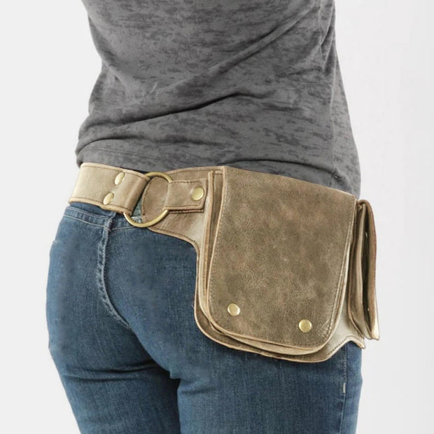 Leather Fanny Pack for Women Men Waist Belt Bag Drop Leg Thigh Bags