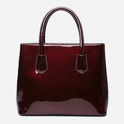 Retro mirror shiny leather Bucket Bag Women Crossbody handbag