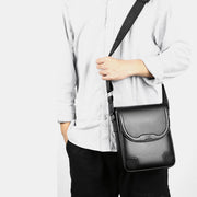 Leather Messenger Bag for Men Waterproof Vintage Crossbody Shoulder Bag