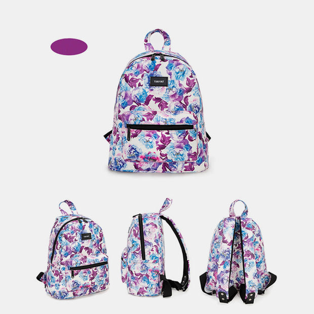 Backpack for Women Teen Girls Floral Printed Leather Backpack Travel Daypack