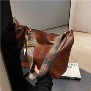 Retro Shoulder Bag For Women Wide Strape Stylish Tote Purse