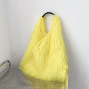 Large Shoulder Bag For Women Party Faux Fur Plush Tote