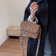 Triangular Pattern Handbag Wide Strap Elegant Crossbody Bag For Women