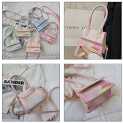 Tie-dye Candy Color Handbag Top Handle Bag Pouch with Crossbody Strap