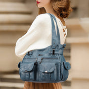 Tote For Women Daily Outing Multiple Pocket Solid Color Bag