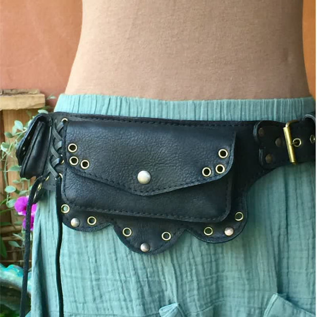 Limited Stock: Rivet Retro Medieval Belt Bag Belt Strap Lotus Waist Bag