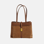Frosted Commuter Tote Minimalist Solid Color Leather Underarm Bag