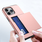Iphone Slide Card Phone Case 2 In 1 Anti Fall Wallet Case