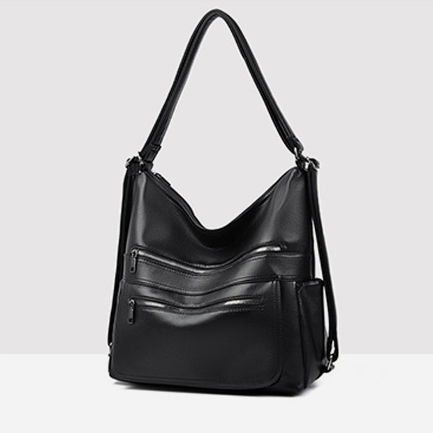 Multifunctional Large Business Leather Tote For Women Convertible Backpack
