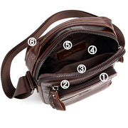 Men's Solid Bag Genuine Leather Crossbody Bag