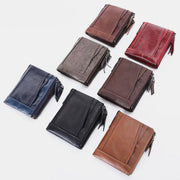 RFID Genuine Leather Multi Card Retro Wallet