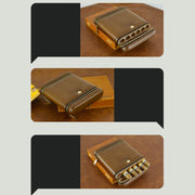 6-Finger Cigar Humidor Leather Cedar Wood Cigar Case
