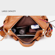 Large Capacity Leather Backpack Fashion Shoulder Bag Daypack