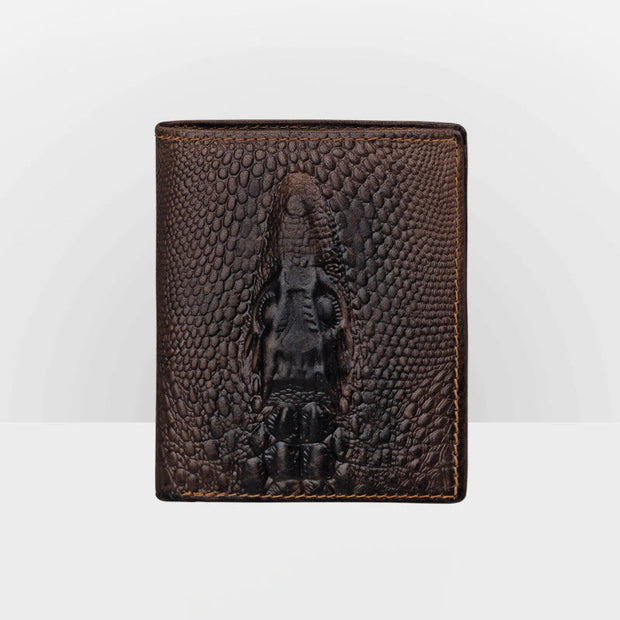 Limited Stock: Real Leather Engraved Wallet For Men Retro Bifold Wallet
