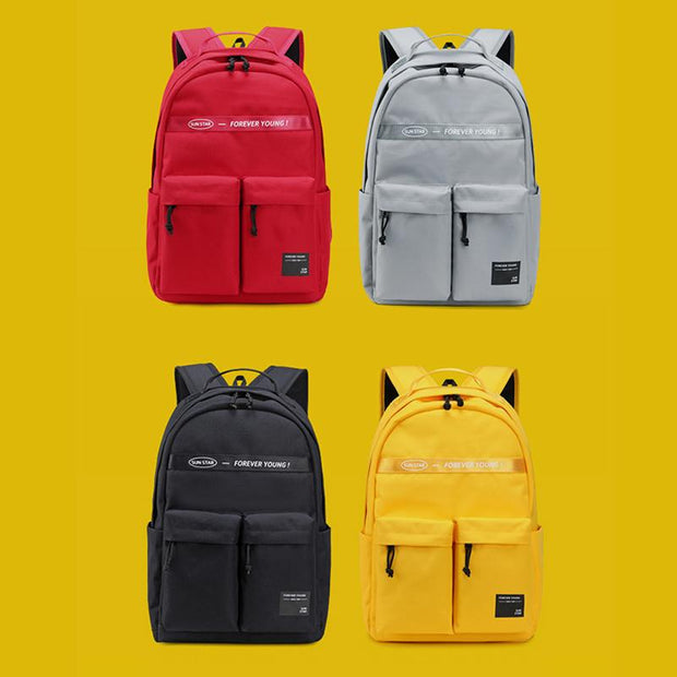 Solid Large Capacity Waterproof School Backpack