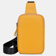 Double Zip Real Leather Sling Bag For Women Waterproof Crossbody Phone Bag