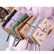 Large Leather Wallet for Women Hollow Out Long Ladies Clutch
