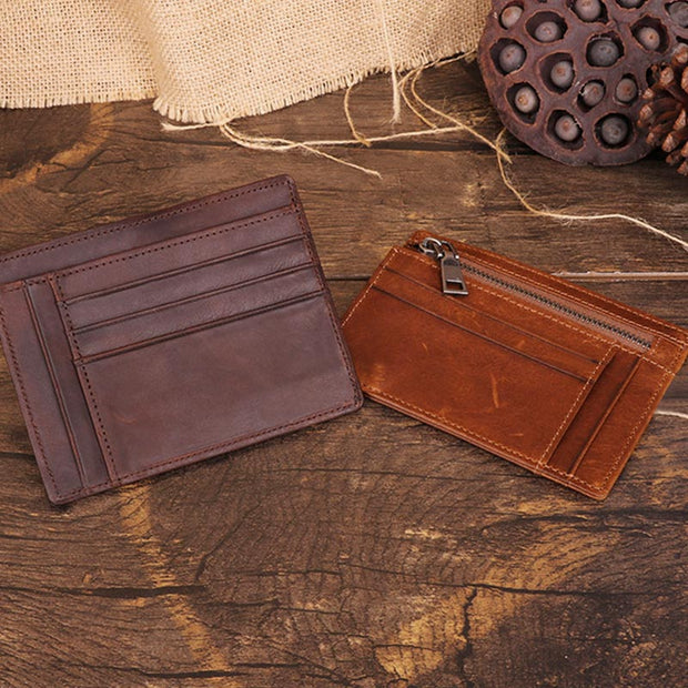 RFID Genuine Leather Vintage Card Holder