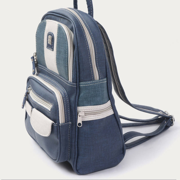Zipper Sling Bag For Women Retro Simple Multifunctional Backpack