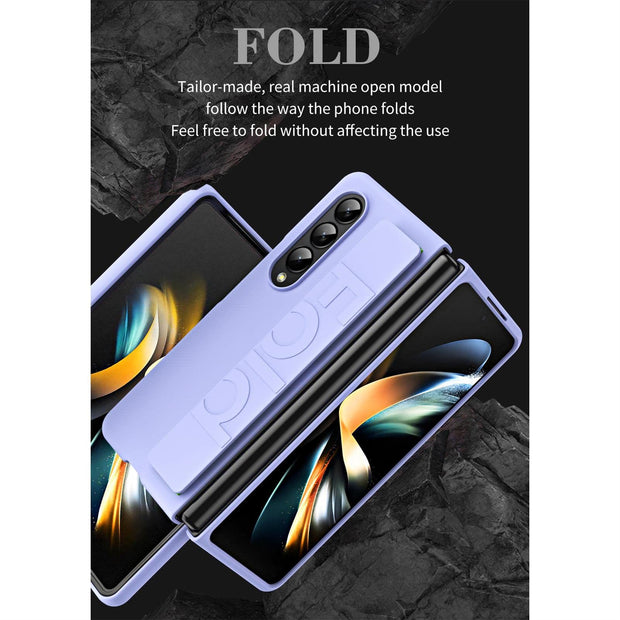 Colorful Samsung Galaxy Z Fold 2/3/4/5 Case Phone Case With Elastic Wrist Strap