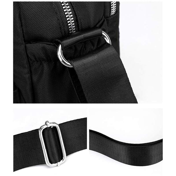 Multi-Pocket Crossbody Shoulder Purse For Women Waterproof Nylon Bag Pocketbook