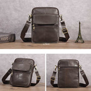 Limited Stock: Real Leather Small Messenger Crossbody Bag for Men with Multiple Pockets