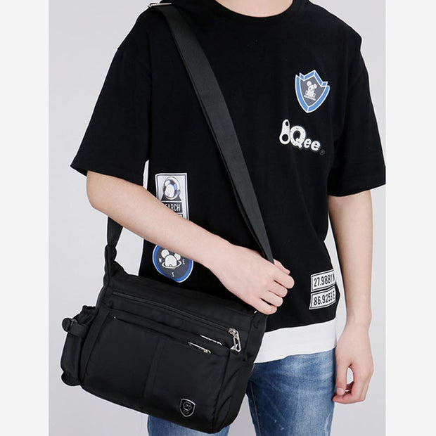 Lightweight Multi-Pocket Nylon Crossbody Bag Men's Casual Messenger Bag