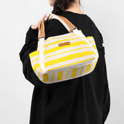 Casual Tote Bag For Women Daily Use Striped Canvas Bag