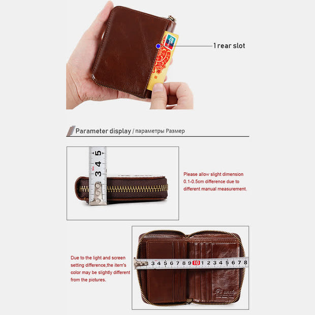 Vertical Multi-Slot Retro RFID Leather Wallet