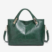 Vintage Tote For Women Wax Genuine Leather Crossbody Bag
