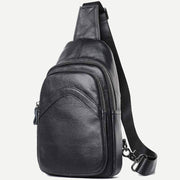 Sling Bag for Men Geniune Leather Casual Shopping Day Pack