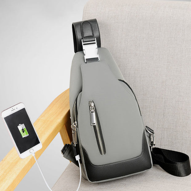 USB Charging Waterproof Sling Bag