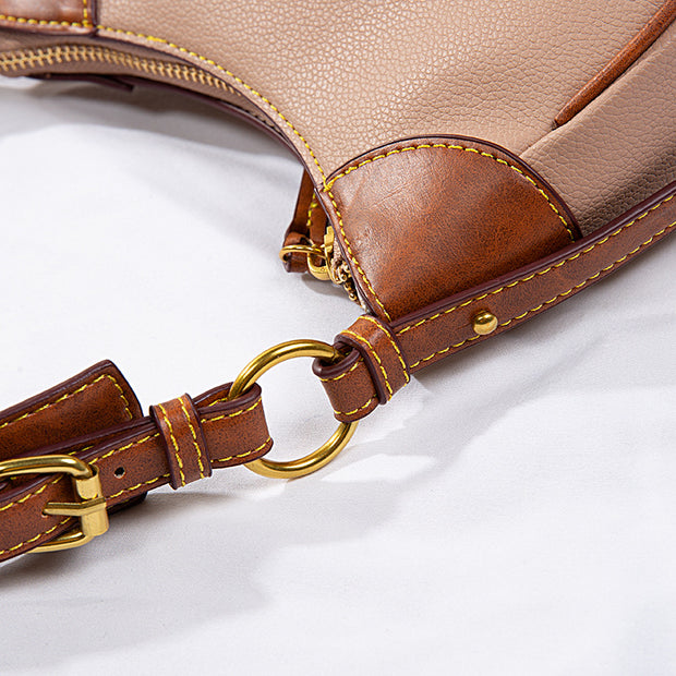 Vintage Underarm Bag Pebble Grain Leather Shoulder Bag For Women