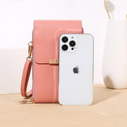 Small Crossbody Bag Wallet Pouch Solid Color Touch Screen Phone Bag