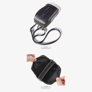 Mens Leather Phone Bag Durable Multifunction Wear Belt Waist Bag