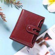 Women's Genuine Leather Bifold RFID Blocking Small Compact Wallet Purses