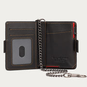 Airtag Wallet Genuine Leather Quick Access Card Holder with Chain