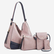 Women 4 Pcs Satchel Purse Set Handbag Tote Crossbody Bag Clutch Set