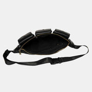 Waist Bag For Men Leather Casual Outdoor Crossbody Shoulder Bag