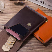 Retro Classic Genuine Leather Wallet Minimalist Lightweight Slim Card Holder