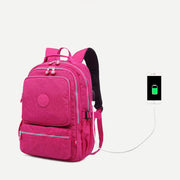 Multi-pocket Waterproof USB Charging Port School Travel Backpack